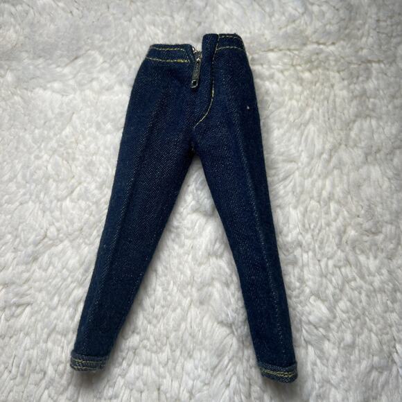 1960s Barbie Authentic Blue Denim Jumpin Jeans with Zipper & Tag Mint Condition - Picture 1 of 4